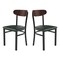 Emma and Oliver Yara Industrial Dining Chair with Rolled Steel Frame and Solid Wood Seat - 500 lbs. Static Weight Capacity